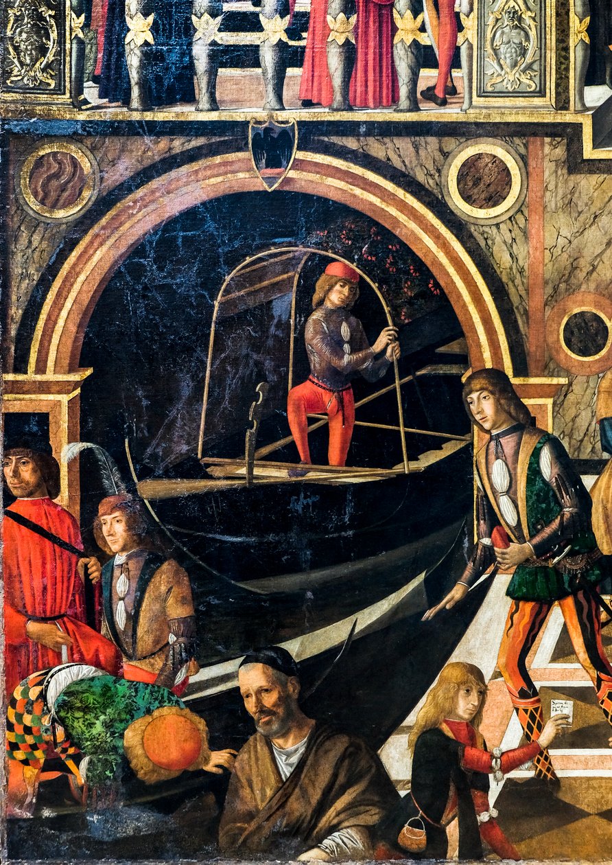 La guérison miraculeuse de la fille de Benvegnudo da San Polo grâce à une relique de la croix, vers 1502 (huile sur toile) - Giovanni di Niccolo Mansueti
