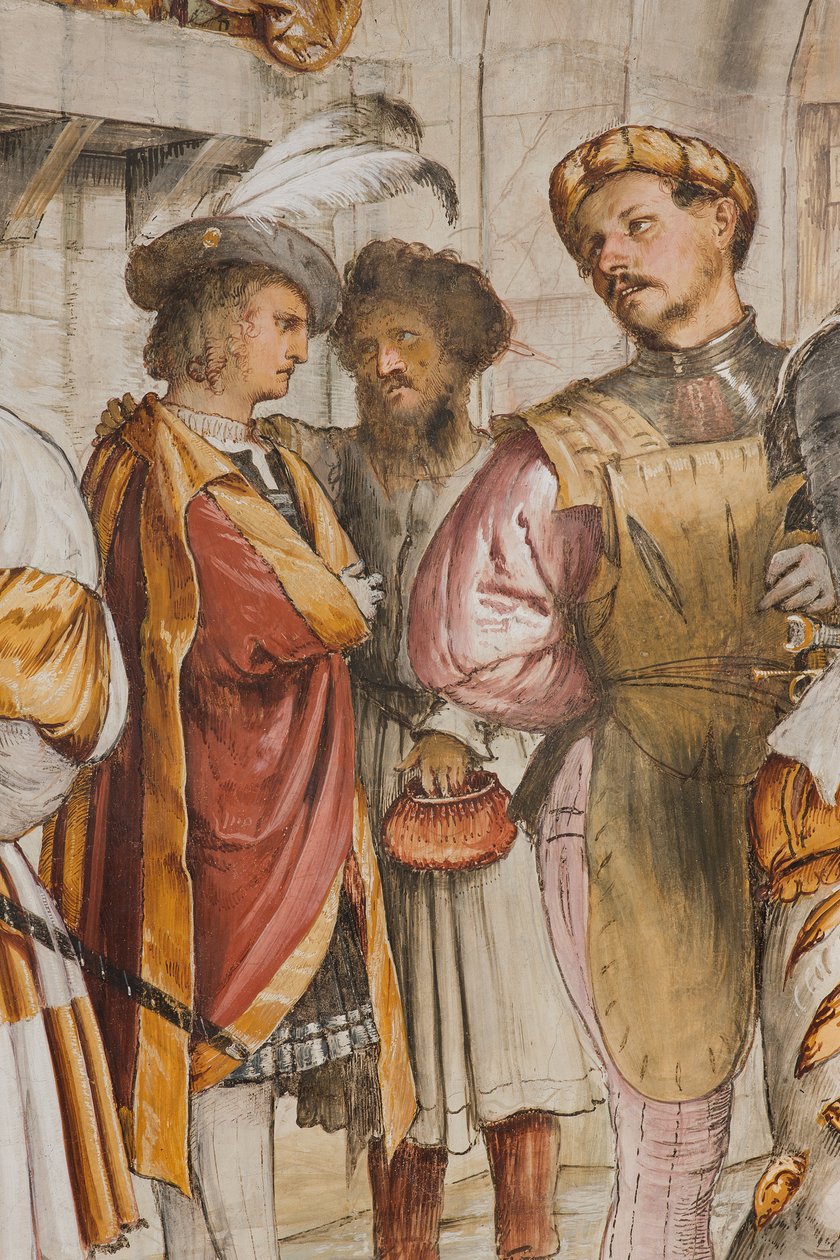 Nef centrale, cinquième travée sud, Christ devant Pilate, Girolamo Romanino - Girolamo Romanino
