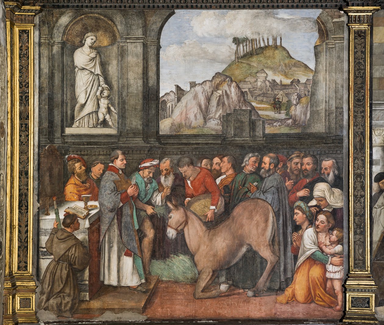 Le miracle de la mule, Mur Nord, École du Saint (détail) - Girolamo Tessari