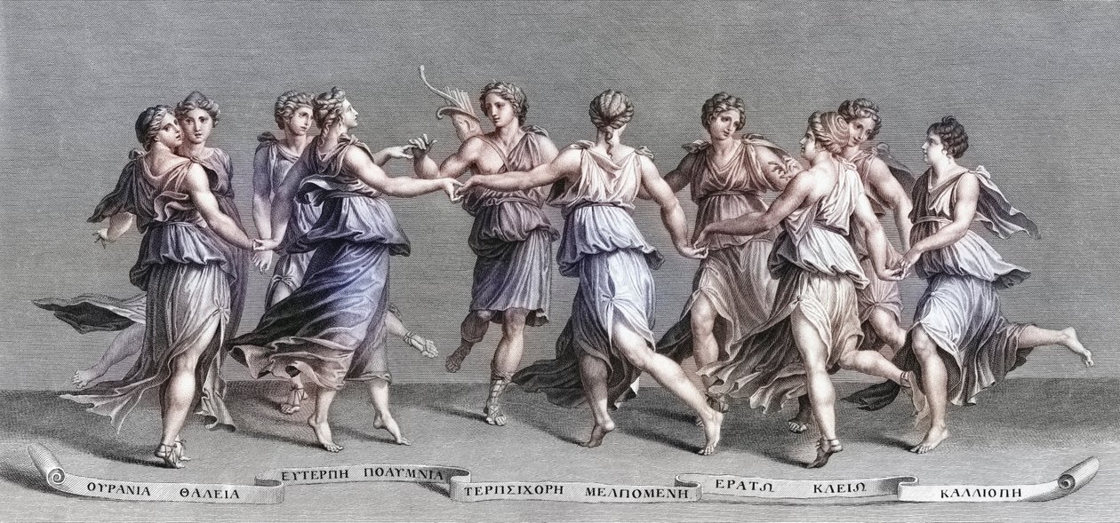 Apollon dansant avec ses neuf Muses olympiennes - Giulio (after) Romano