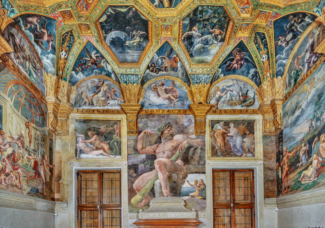 Chambre de Psyché : vue du mur est (fresque) - Giulio (workshop of) Romano