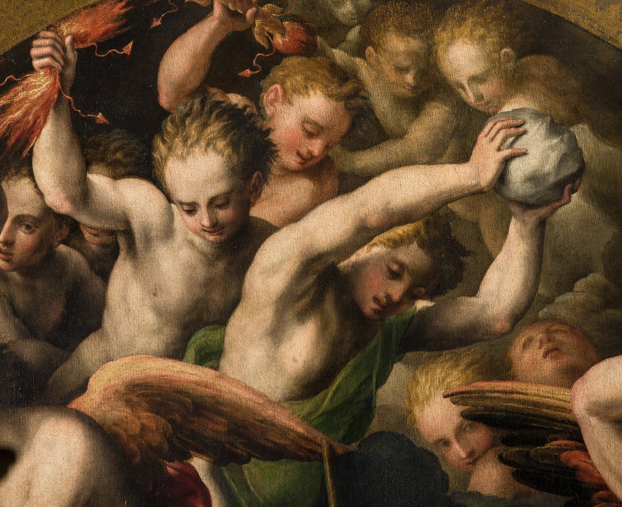 Transept nord, Autel de Saint Michel Archange, Archange Michel tuant le mal (1566) (détail) - Giulio Campi