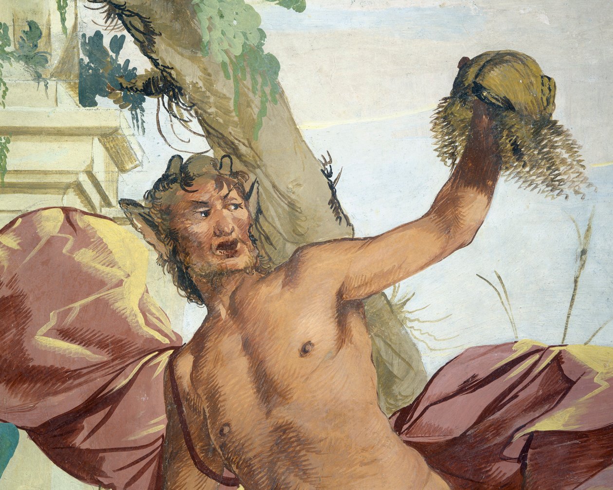 Nymphe Corsica poursuivie par un satyre qui lui arrache sa perruque par Giulio Carpioni - Giulio Carpioni