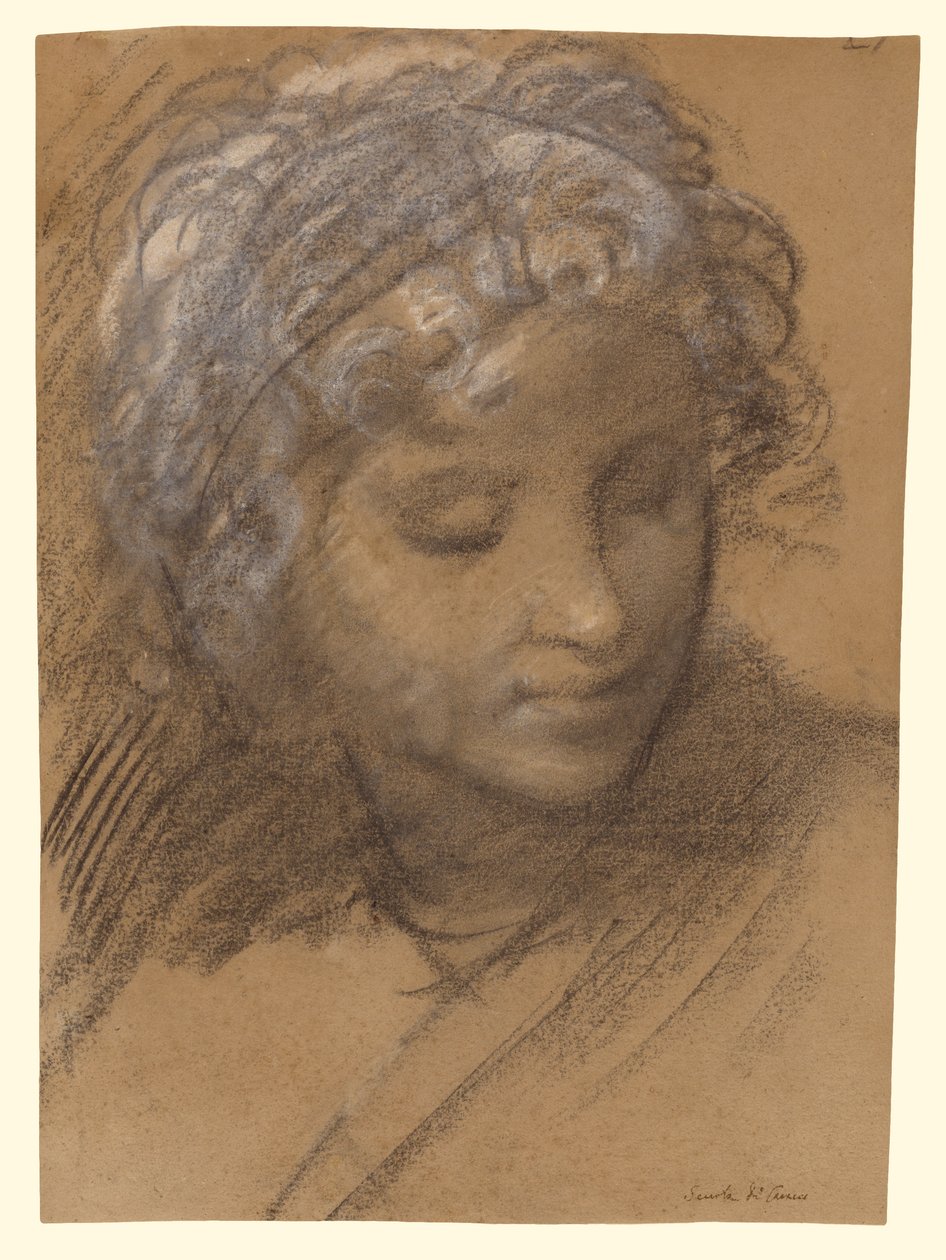 Tête de figure féminine (recto) ; Nu féminin (verso) - Giulio Cesare Procaccini