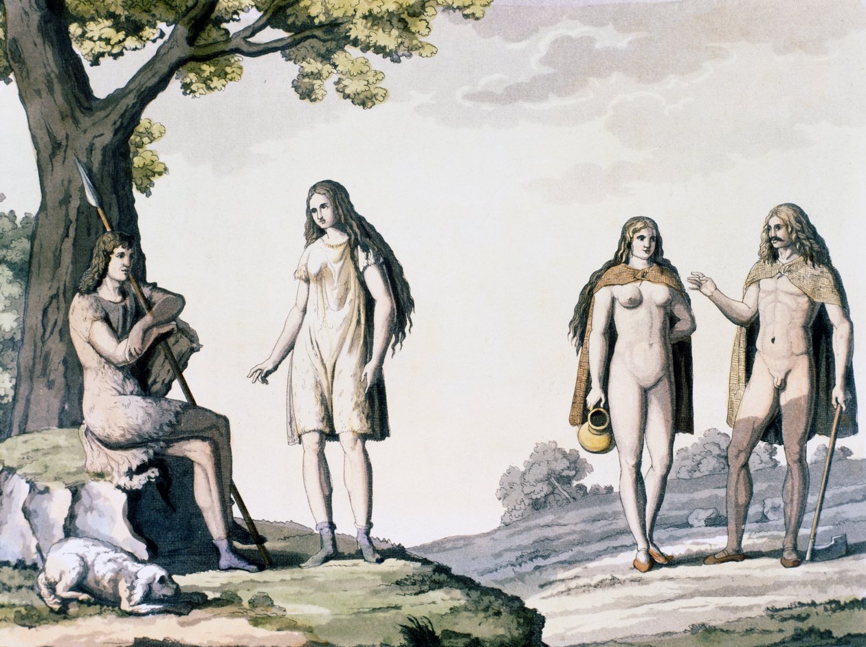 Costumes des anciens Germains, gravure de Costumes anciens et modernes par Giulio Ferrario (1767-1847) - Giulio Ferrario