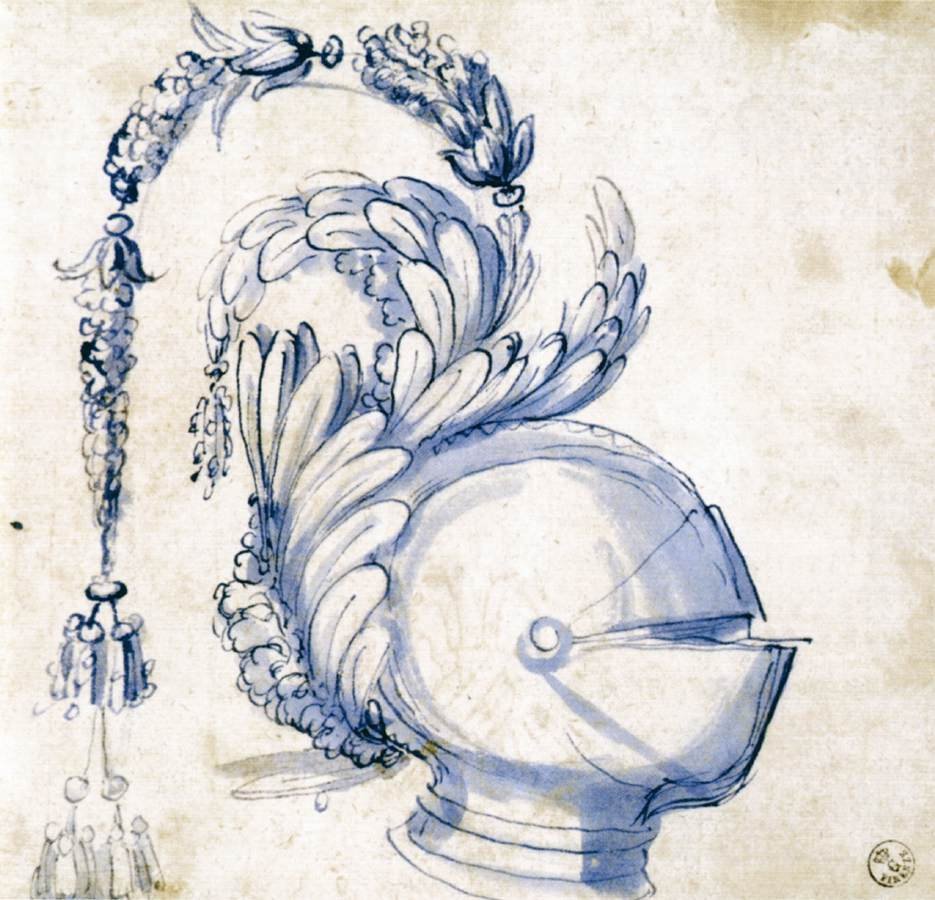 Esquisse pour un casque à visière - Giuseppe Arcimboldo