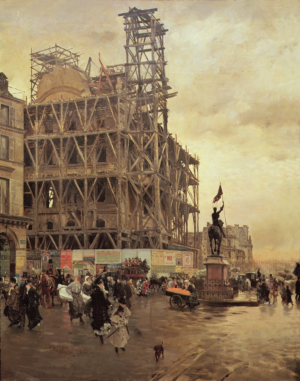 La Place des Pyramides, Paris, 1875 - Giuseppe de Nittis