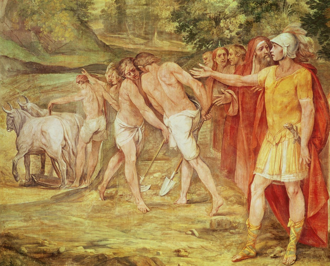 Romulus marquant les limites de Rome, de la Sala dei Horatii e Curatii - Giuseppe Cesari