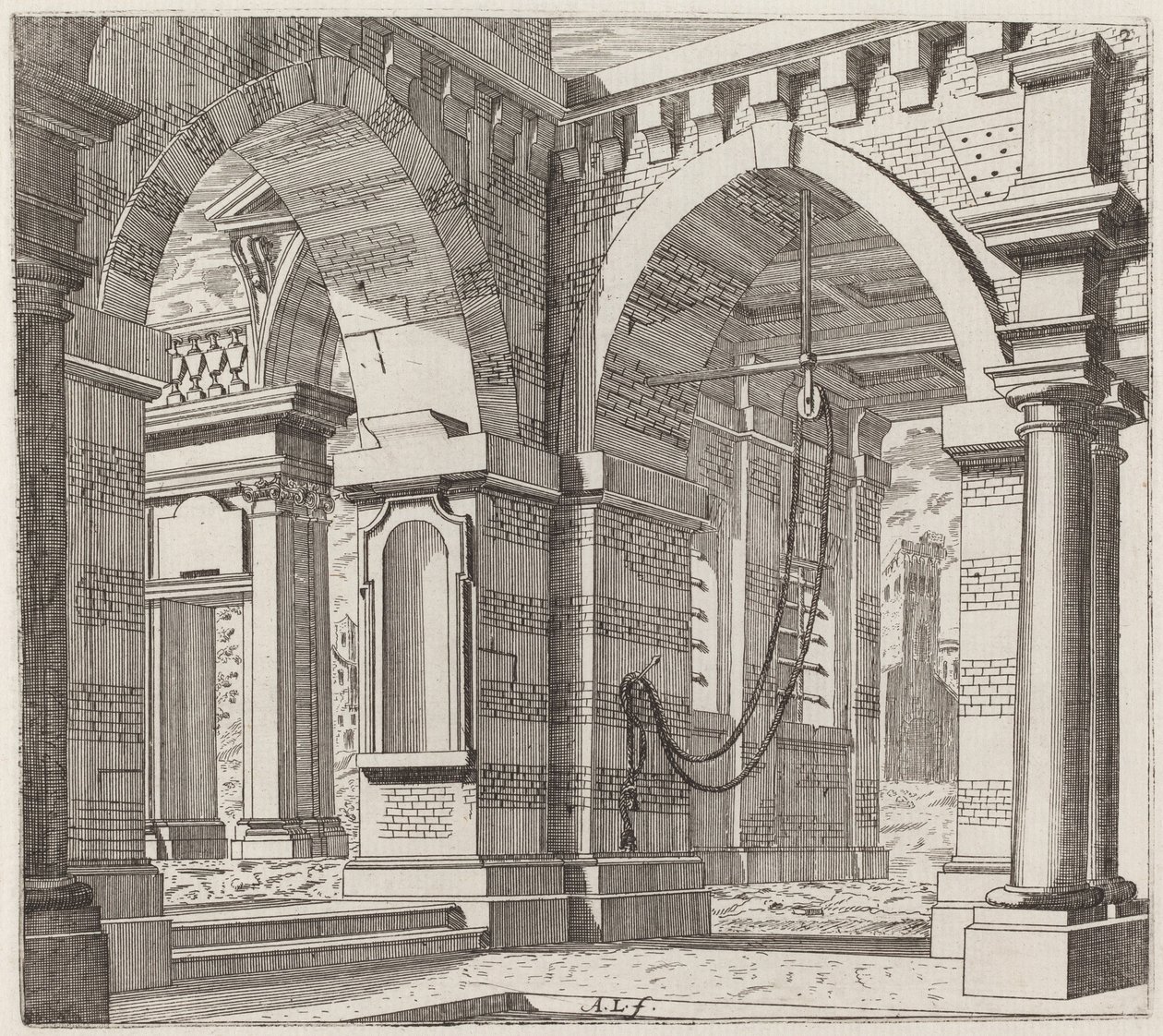 Fantaisie architecturale avec portails voûtés - Giuseppe Antonio Landi