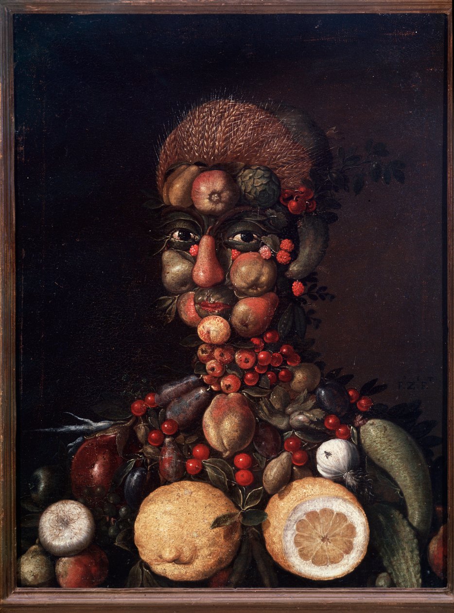 Figure humaine faite de fruits et légumes - Giuseppe Arcimboldo