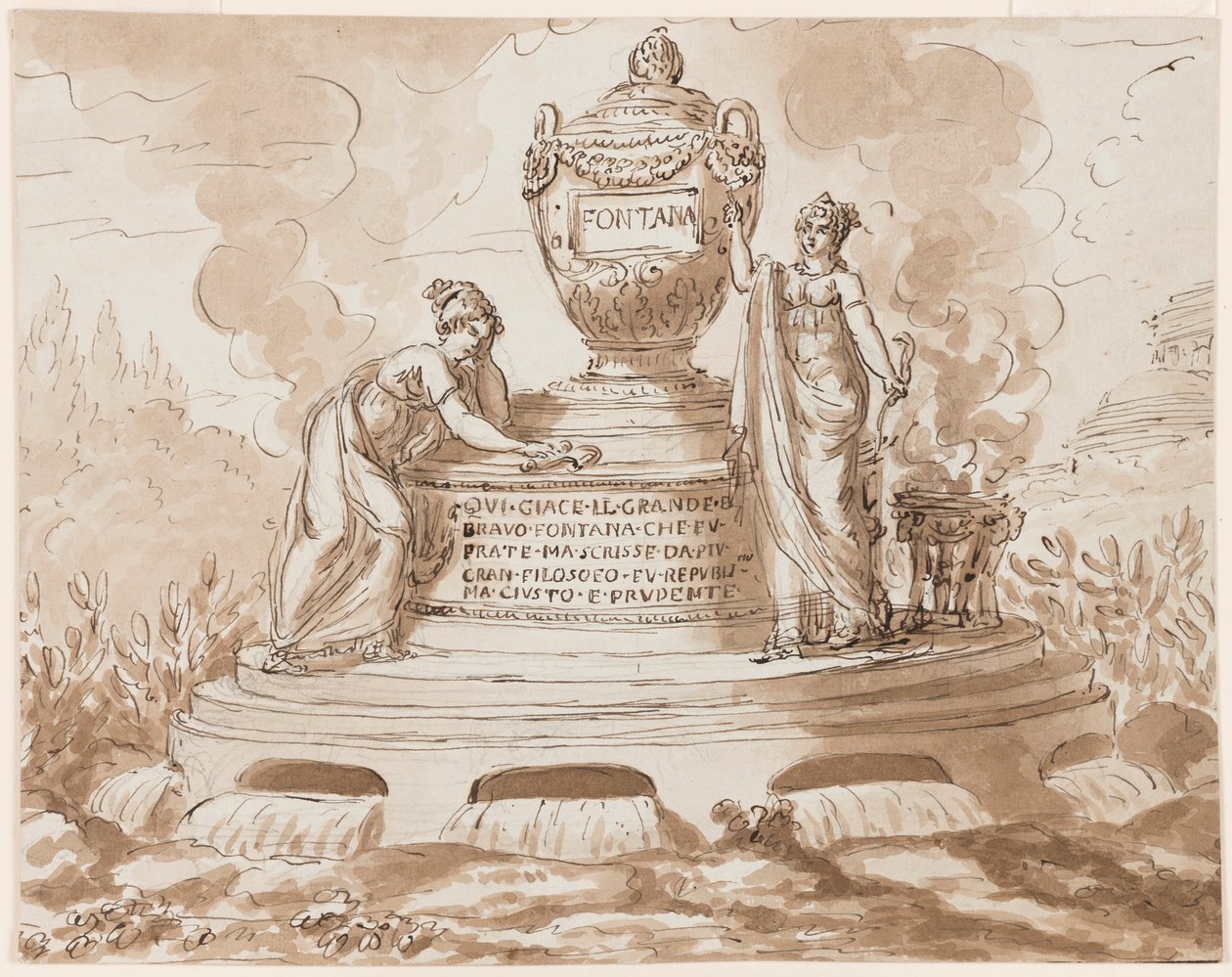 Monument sépulcral pour Felice Fontana, professeur de philosophie, Padoue - Giuseppe Barberi