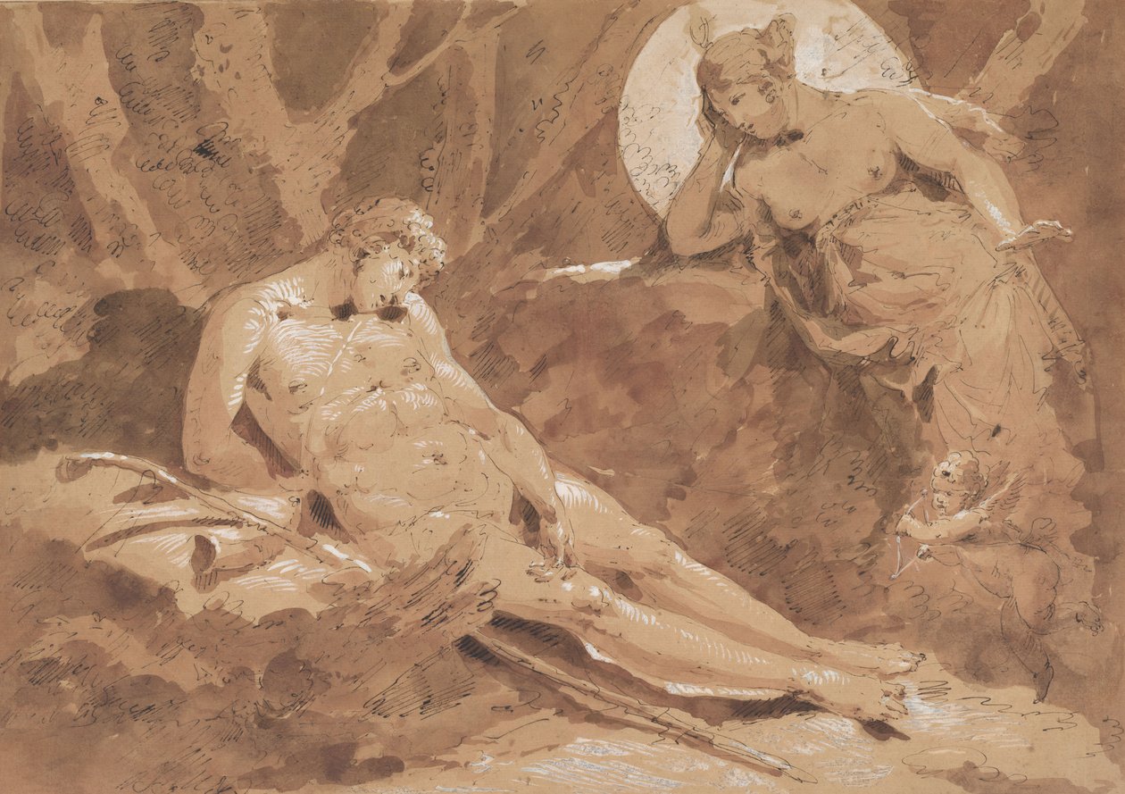 Diane et Endymion avec Cupidon - Giuseppe Bernardino Bison