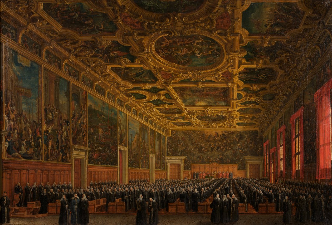 Le doge Morosini reçoit le bâton de commandement - Giuseppe Borsato