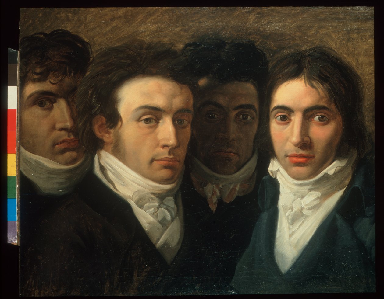 Autoportrait avec Felice Bellotti, Gaetano Cattaneo et Carlo Porta - Giuseppe Bossi