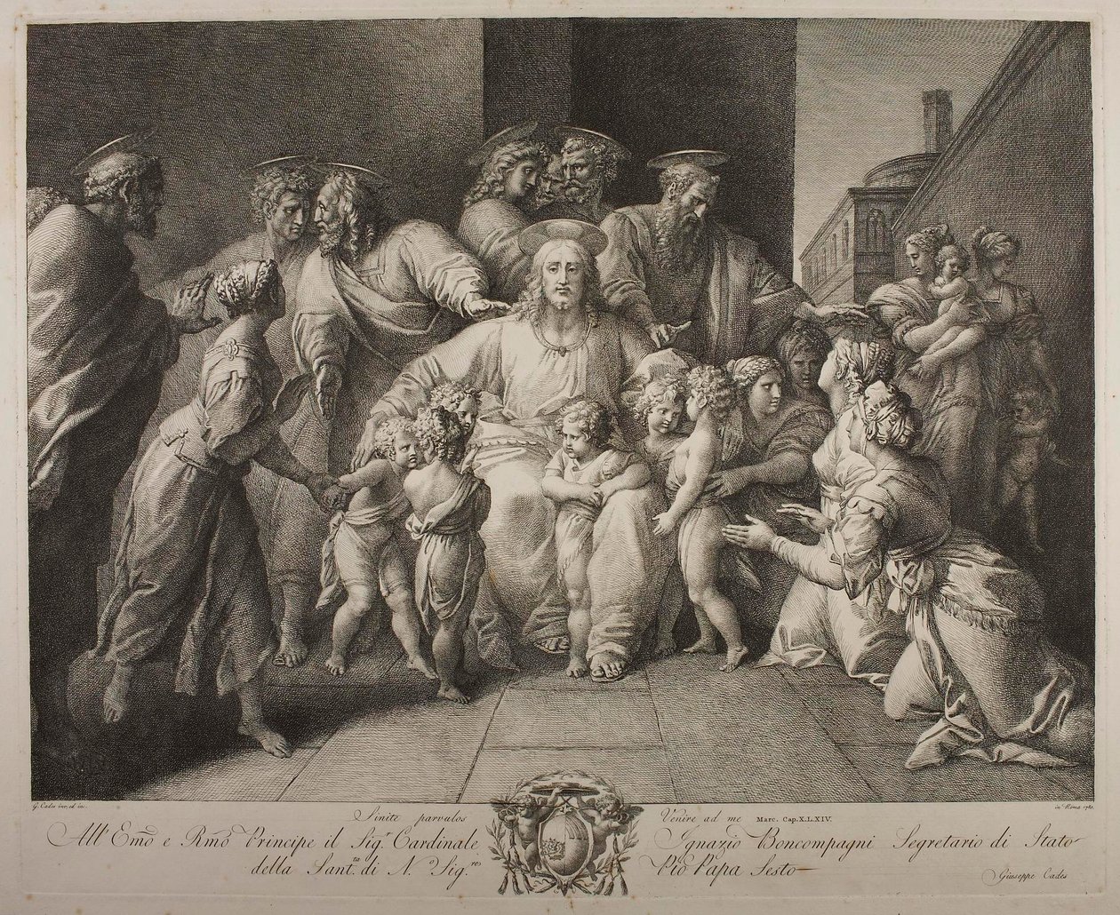 Le Christ bénissant les enfants - Giuseppe Cades