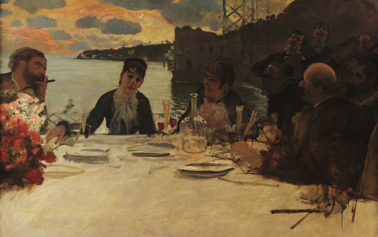 Italien :  Pranzo a Posillipo Déjeuner à Posillipo - Giuseppe de Nittis