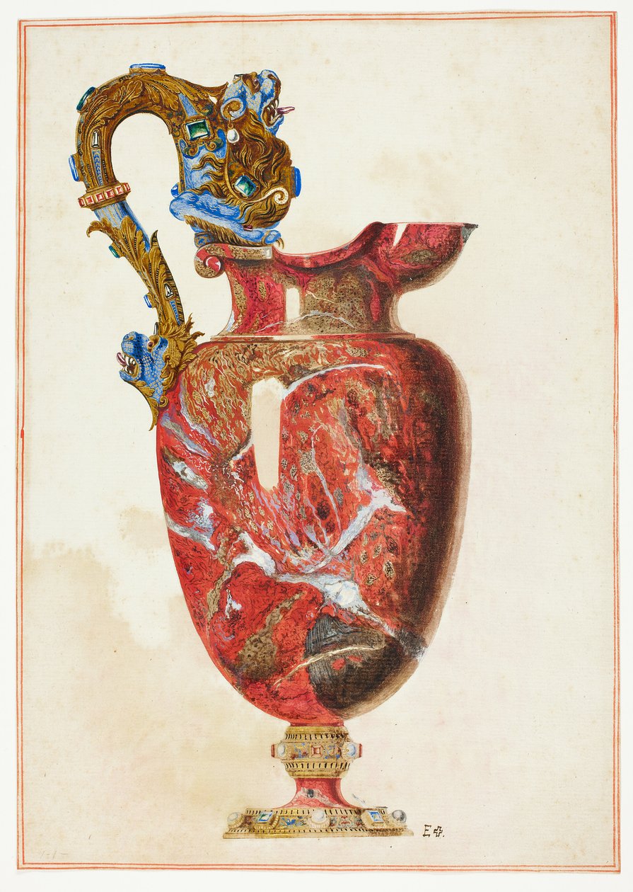 Aiguière en pierre avec manche orné - Giuseppe Grisoni