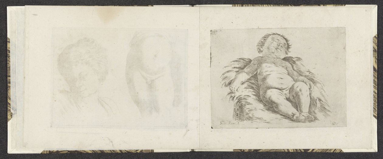Bébé nu allongé - Giuseppe Maria Mitelli