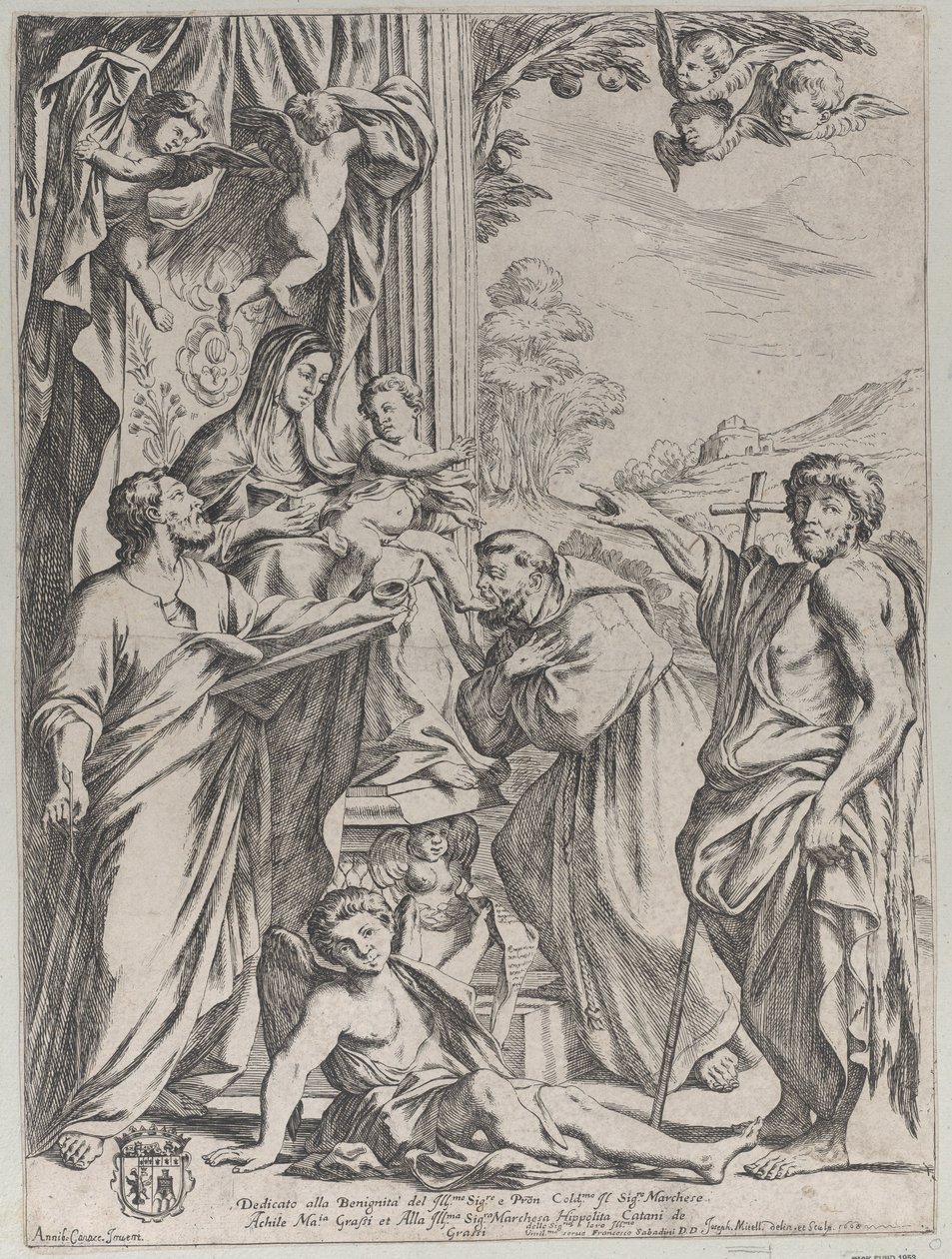 La Vierge en trône avec trois saints, 1668 - Giuseppe Maria Mitelli