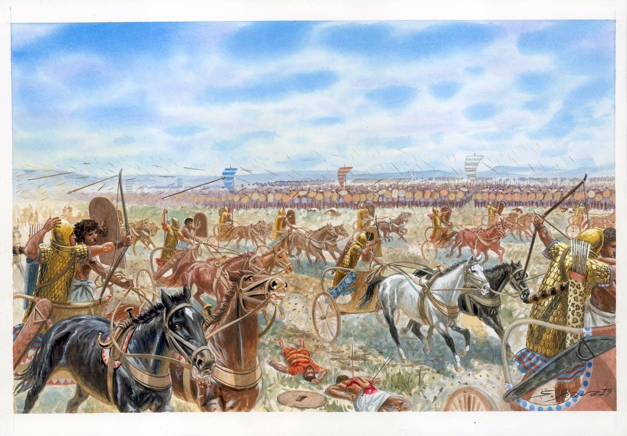 Bataille de Megiddo entre Égyptiens et Syro-Cananéens - Giuseppe Rava
