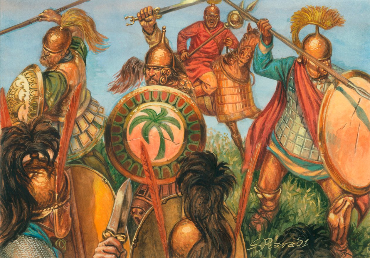 Guerre punique : Infanterie lourde carthaginoise - Illustration de Giuseppe Rava - Giuseppe Rava