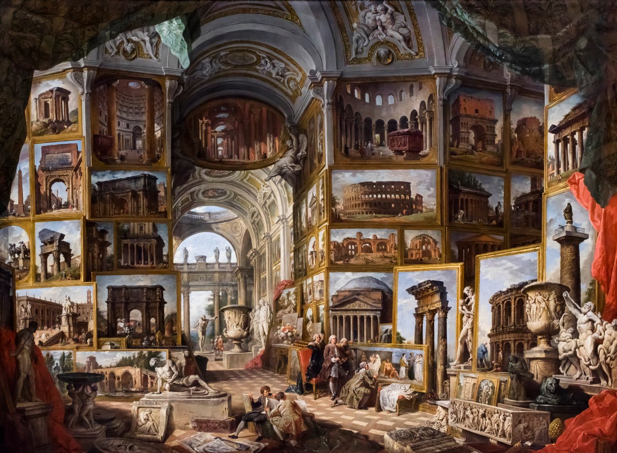 Rome antique, vers 1754/57 (Huile sur toile) - Giuseppe & Salvi Nicola (1697-1751) Pannini
