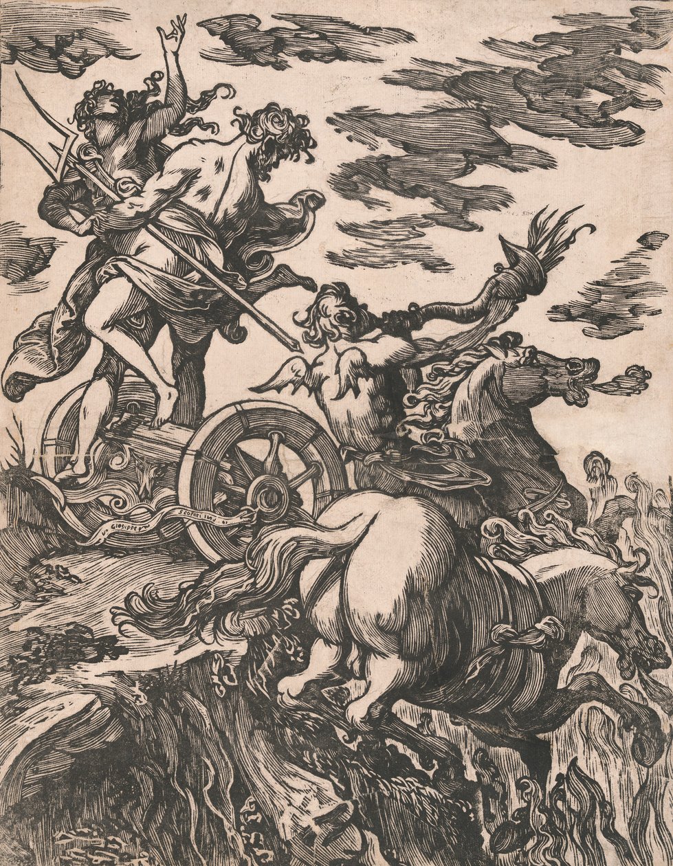 Le viol de Perséphone avec Pluton à cheval à droite, 1590-1607 - Giuseppe Scolari
