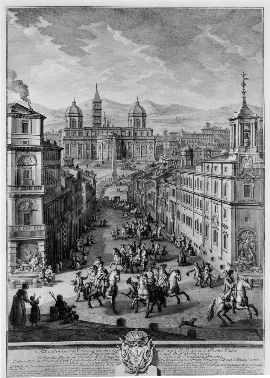 Santa Maria Maggiore depuis la Piazza delle Quattro Fontane - Giuseppe Vasi
