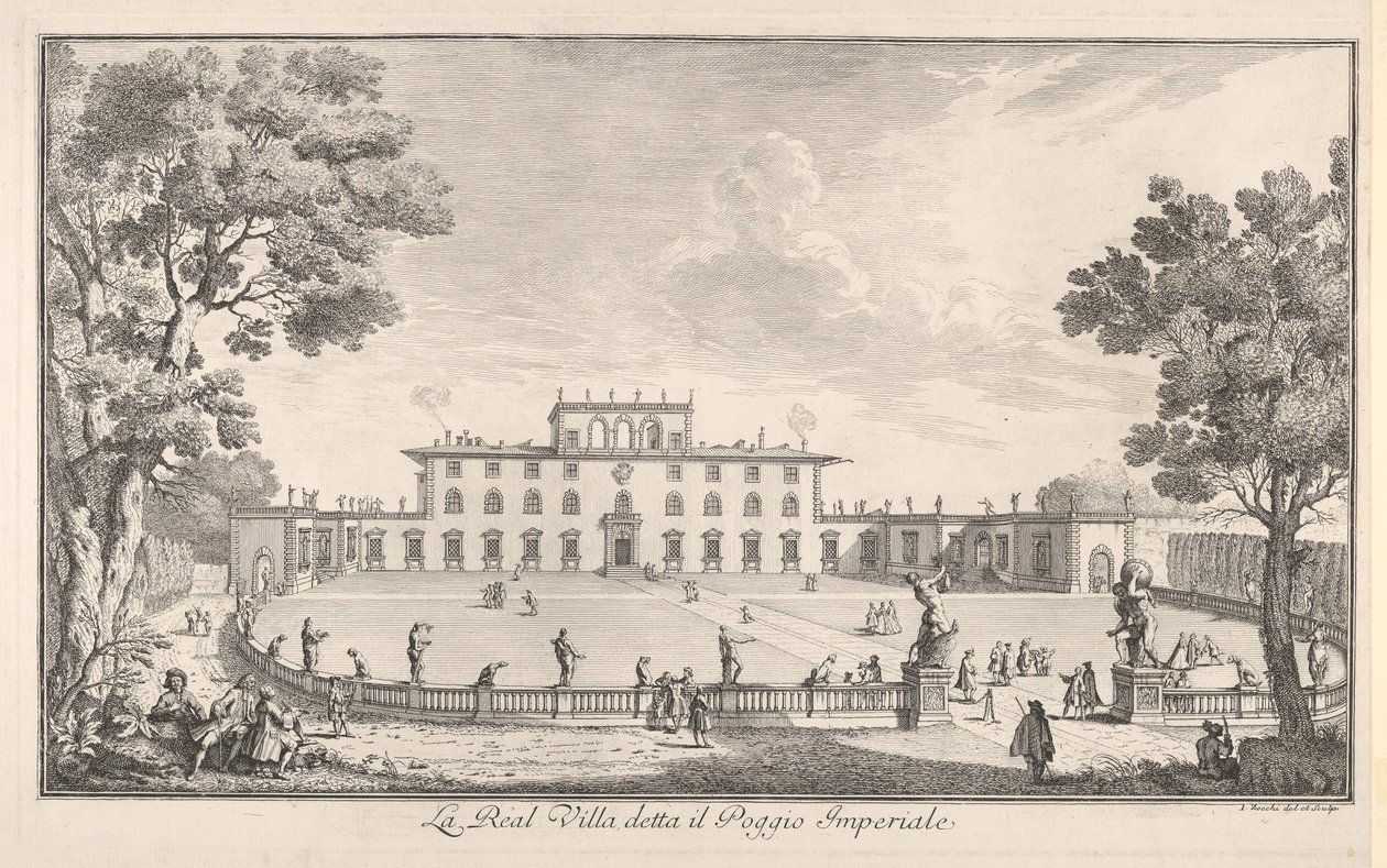 La Villa Royale appelée il Poggio Imperiale, vue..., 1744 - Giuseppe Zocchi