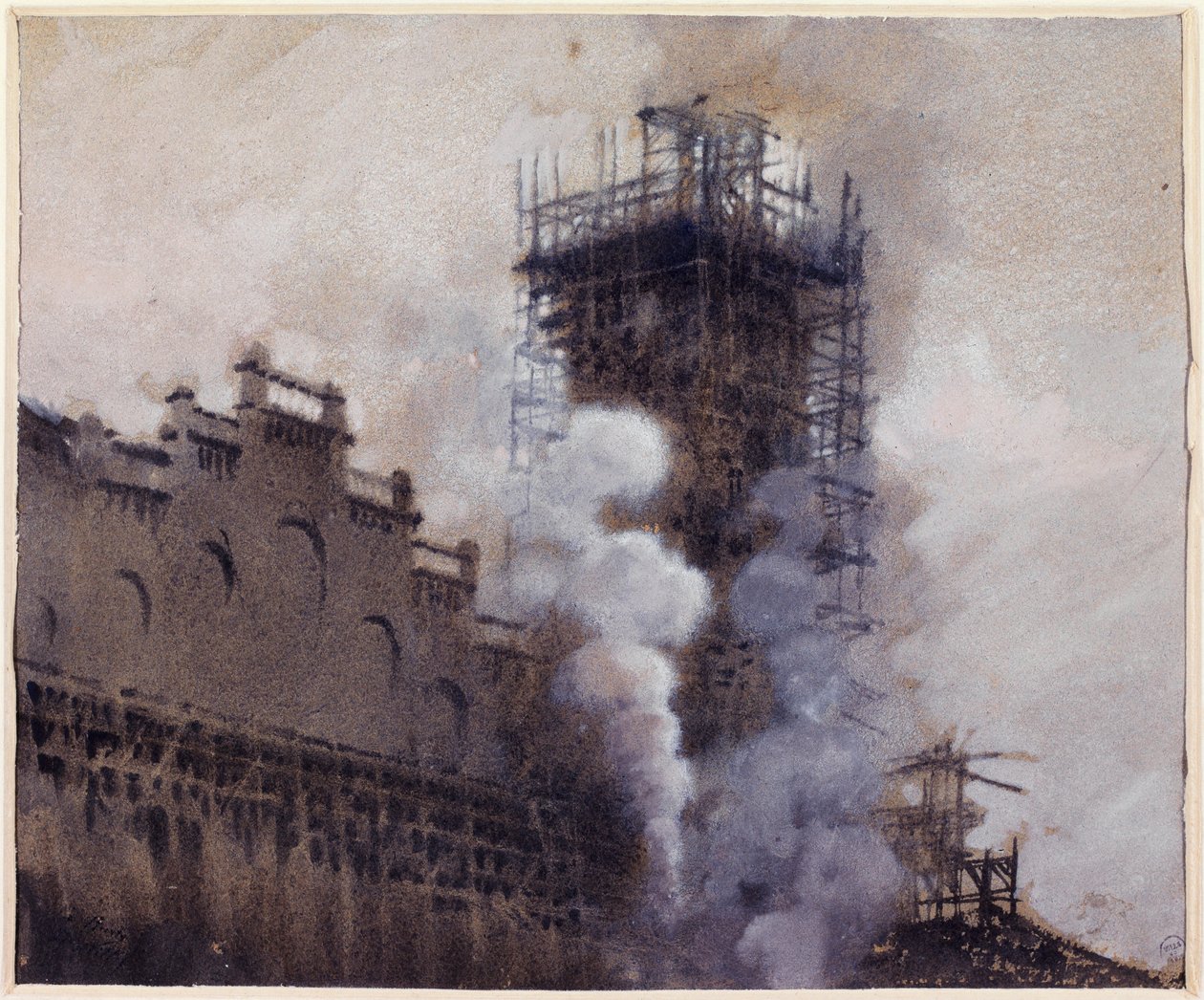 La construction du Trocadéro en 1876 - Giuseppe de Nittis