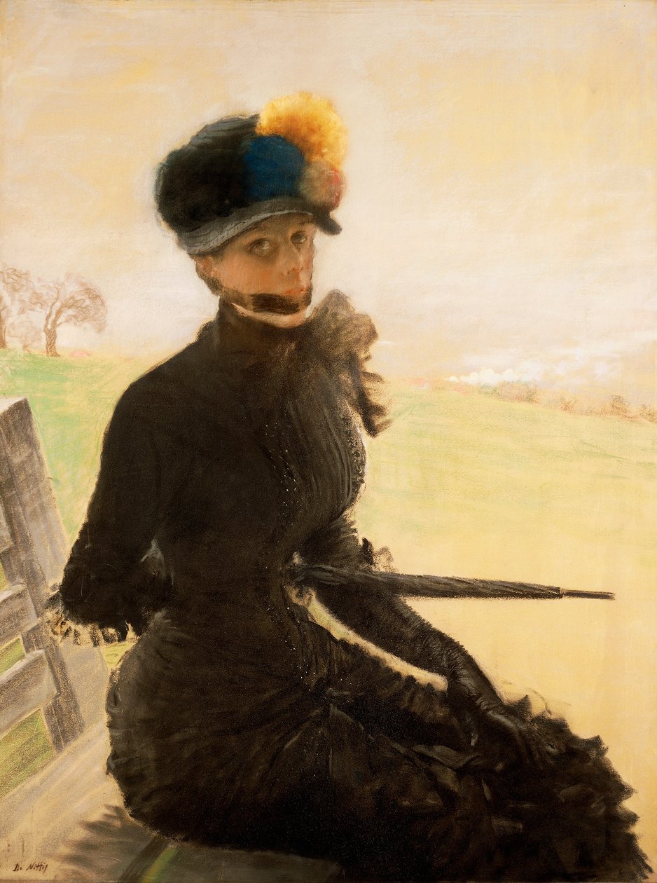La femme aux pompons - Giuseppe or Joseph de Nittis