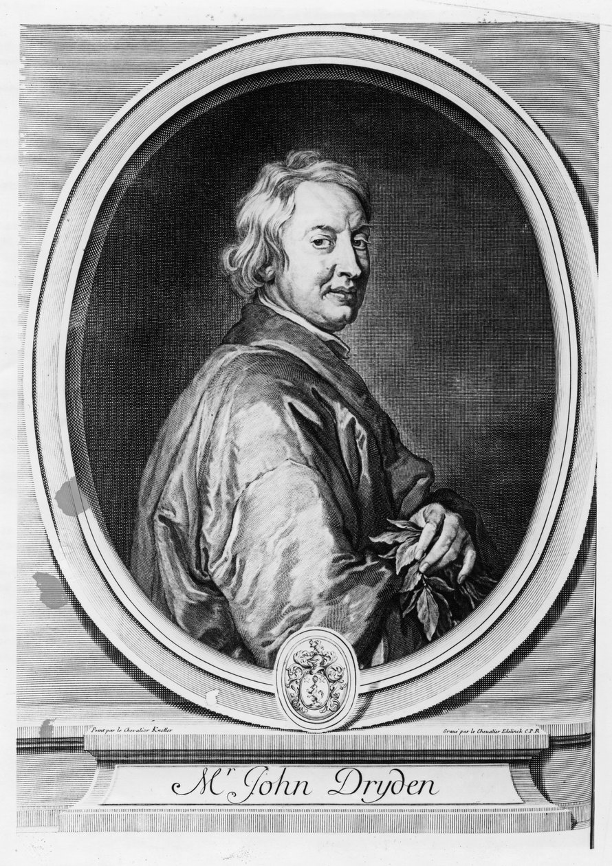 John Dryden (1631-1700) gravé par Gerard Edelinck (1640-1707) - Godfrey Kneller