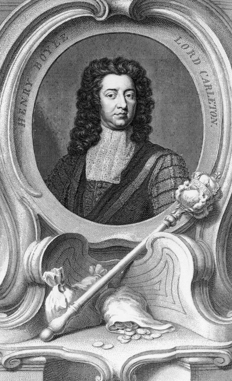 Henry Boyle, Lord Carleton gravé par Jacobus Houbraken, 1740 - Godfrey Kneller