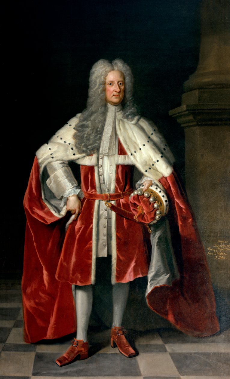 Portrait de Henry, 1er vicomte St. John (1652-1742) en robe de couronnement, 1727 - Godfrey Kneller