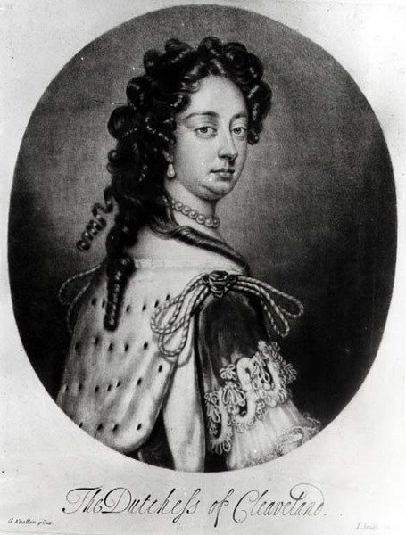 Portrait de Barbara Villiers, duchesse de Cleveland (1641-1709) gravé par J. Smith - Godfrey after Kneller