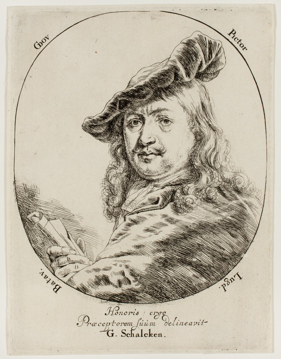 Portrait de Gérard Dou, le peintre - Godfried Schalcken