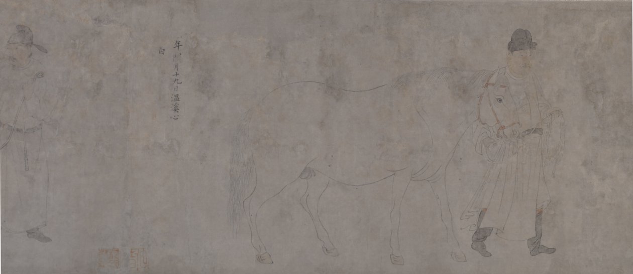 (détail) des Cinq Chevaux de Tribut - Gonglin Li
