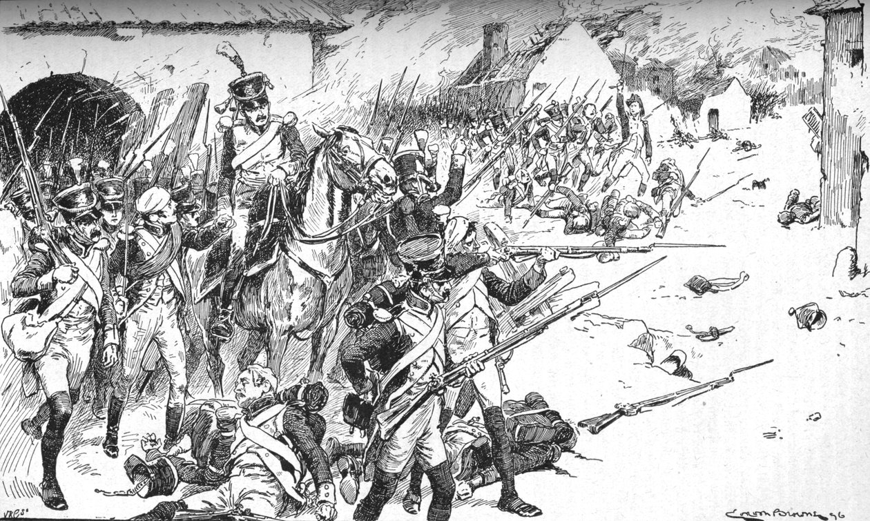 Colonne après colonne forcée dans le village, seulement pour être repoussée, 1896 - Gordon Frederick Browne