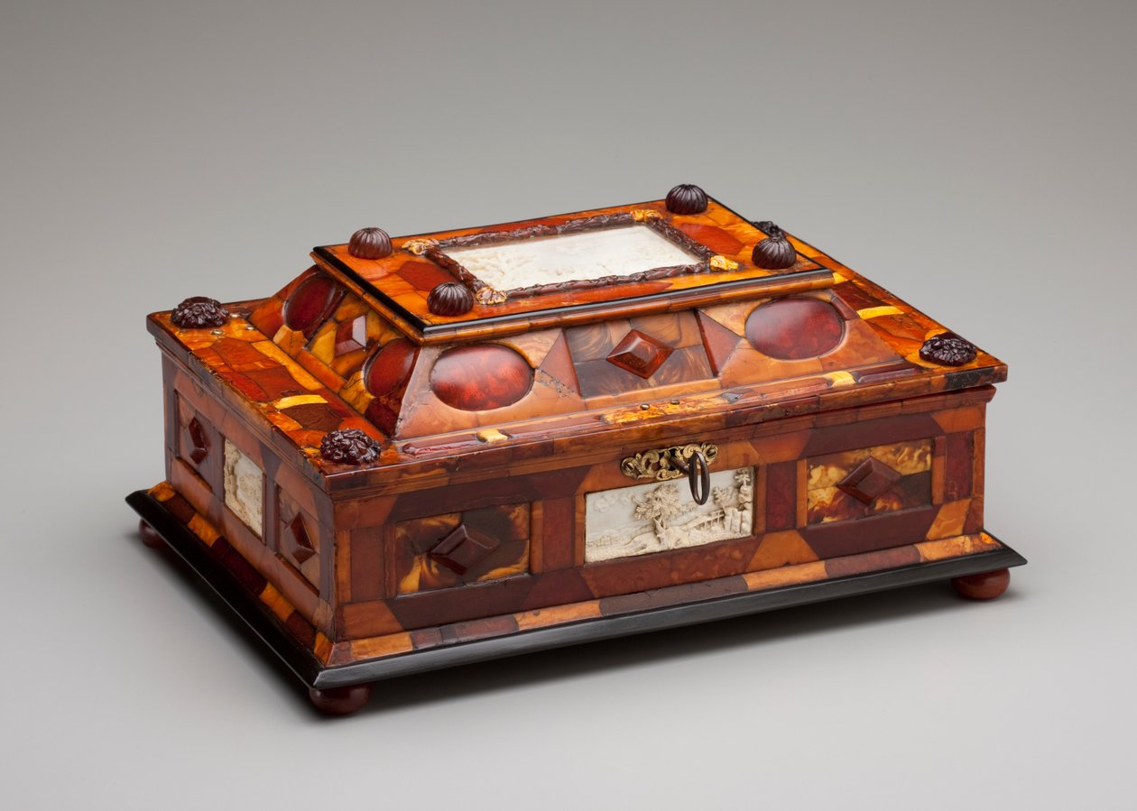 Coffret en ambre courtois, vers 1695 - Gottfried Wolffram