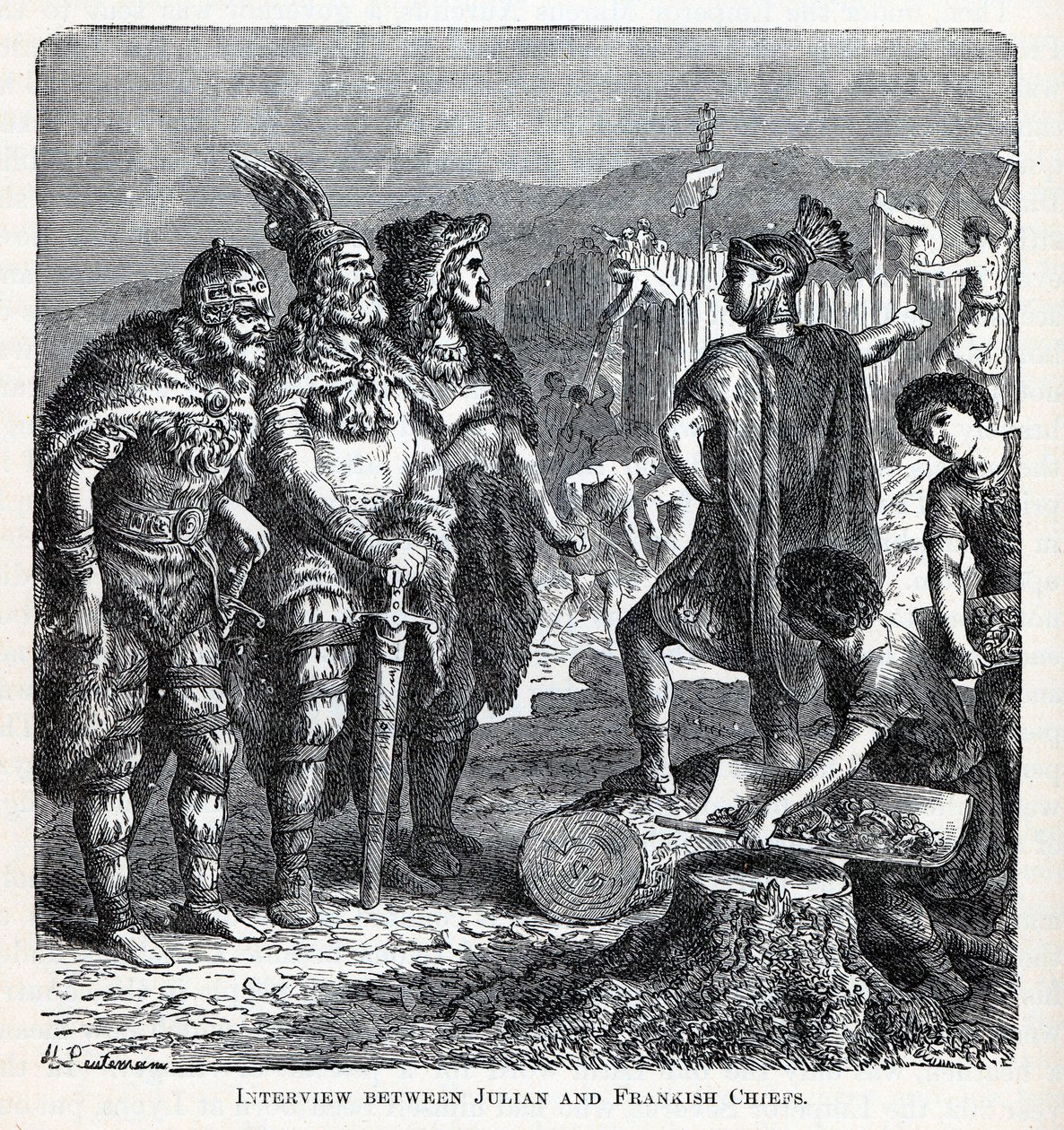 Entrevue entre Julien et les Chefs Francs, 1882 - Gottlob Heinrich Leutemann