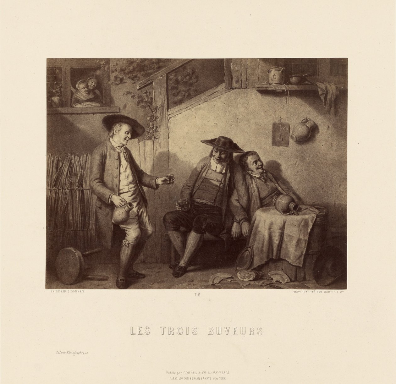 "Les Trois Buveurs" by L. Somers - Goupil and Cie.