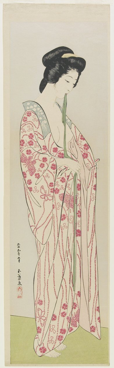Femme en sous-vêtement kimono, mai 1920 - Goyo Hashiguchi