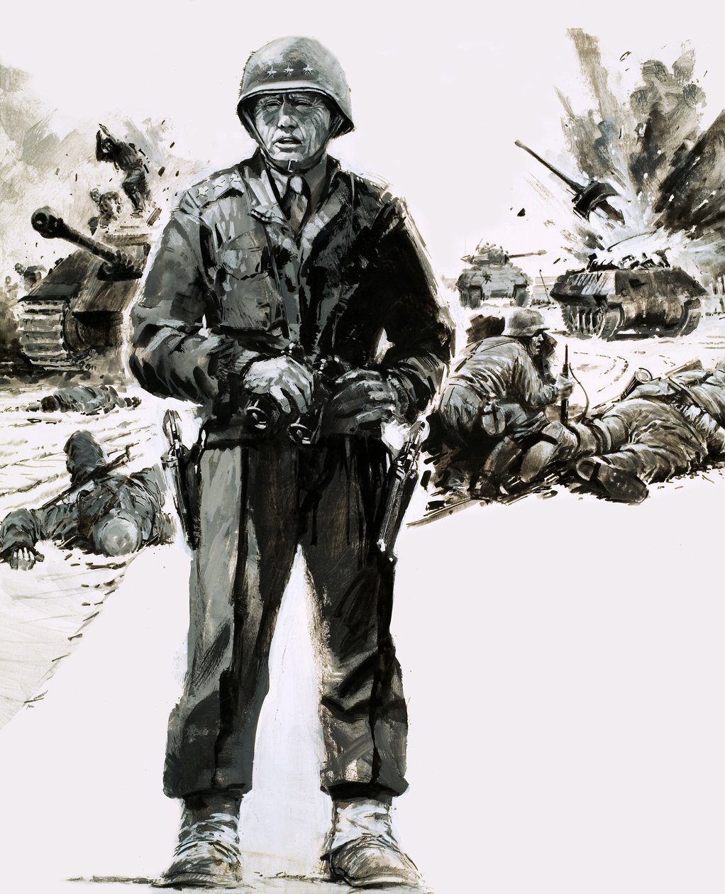 Général George C. Patton (gouache sur papier) - Graham Coton