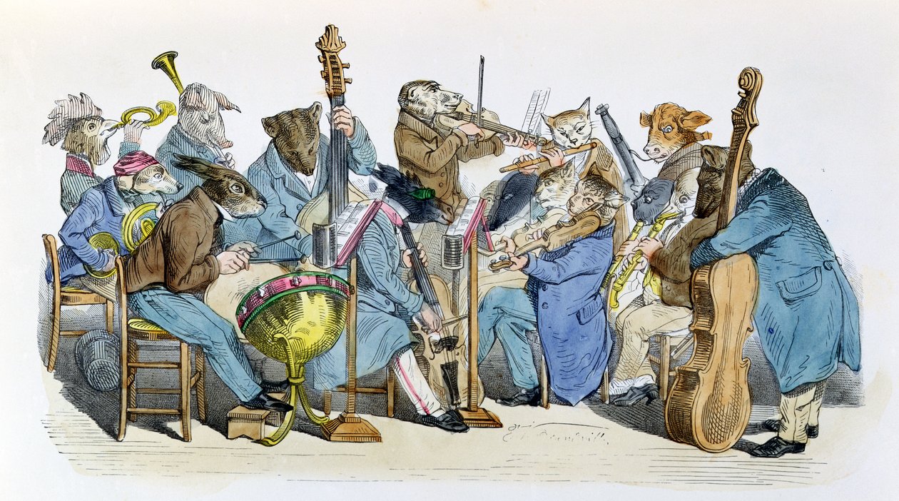 Le nouveau langage musical, caricature de la série 