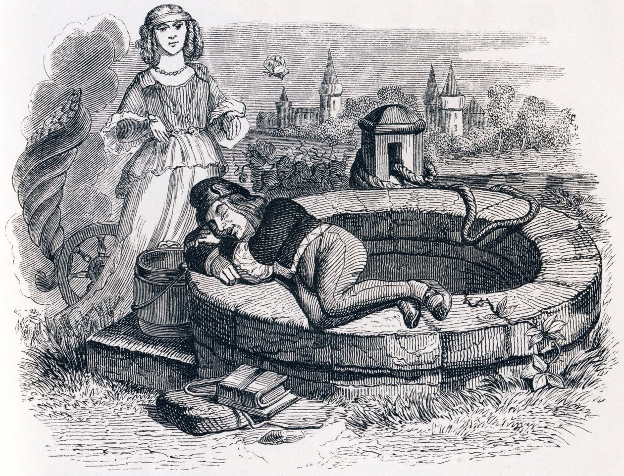 La fortune et le jeune enfant - Fables de La Fontaine - Grandville