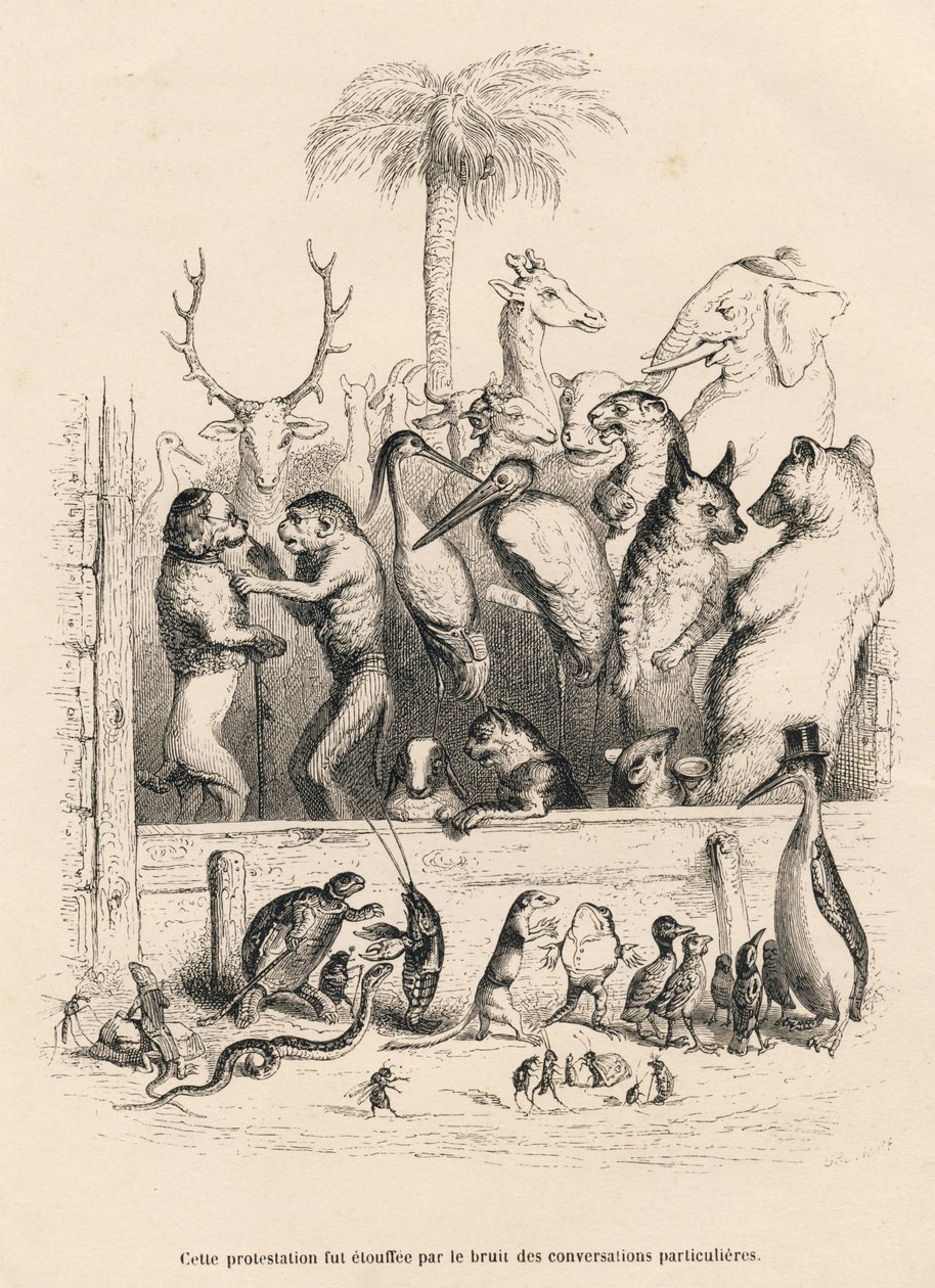 Conversation entre animaux - Grandville