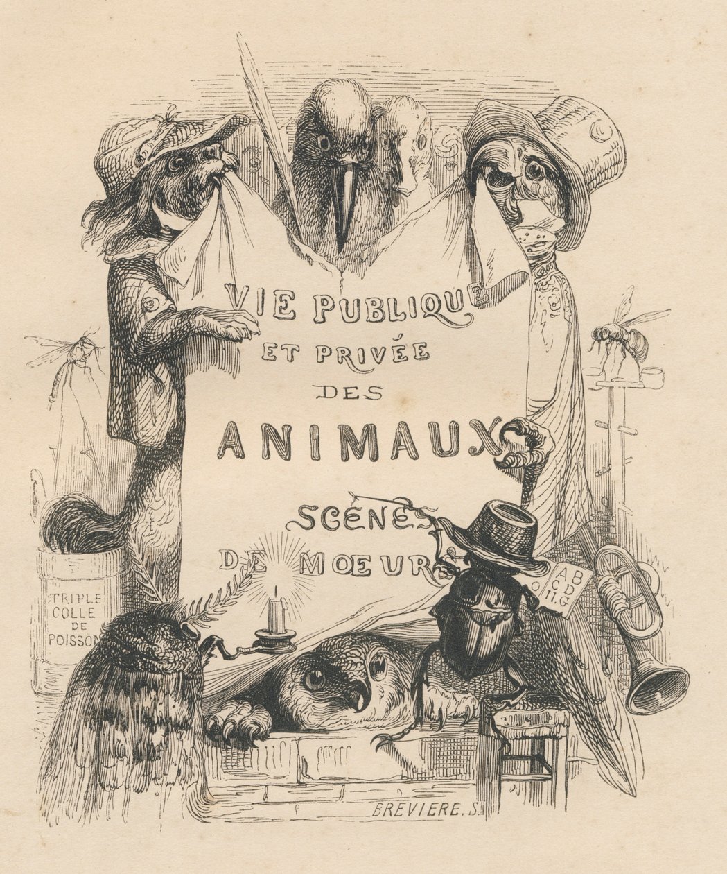 Frontispice du livre "Scènes de la vie privée et publique des animaux" - Grandville