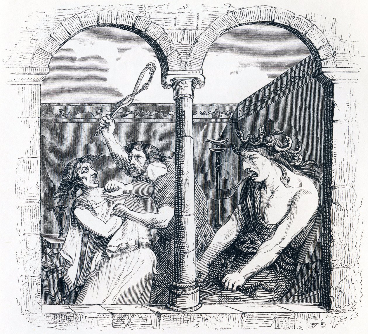 La discorde - Fables de La Fontaine - Grandville