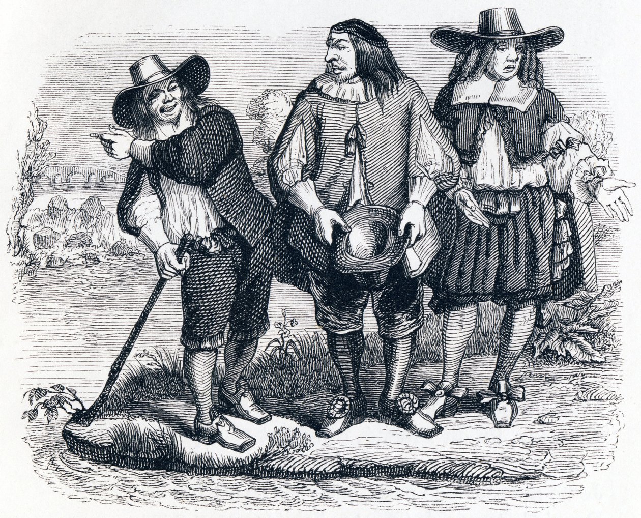 La femme noyée - Fables de La Fontaine - Grandville