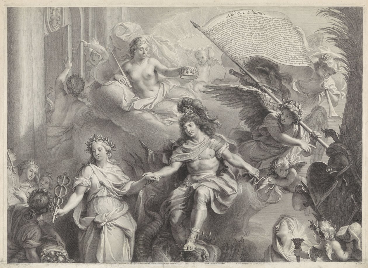 Allégorie sur le pouvoir de Louis XIV - Gérard Edelinck